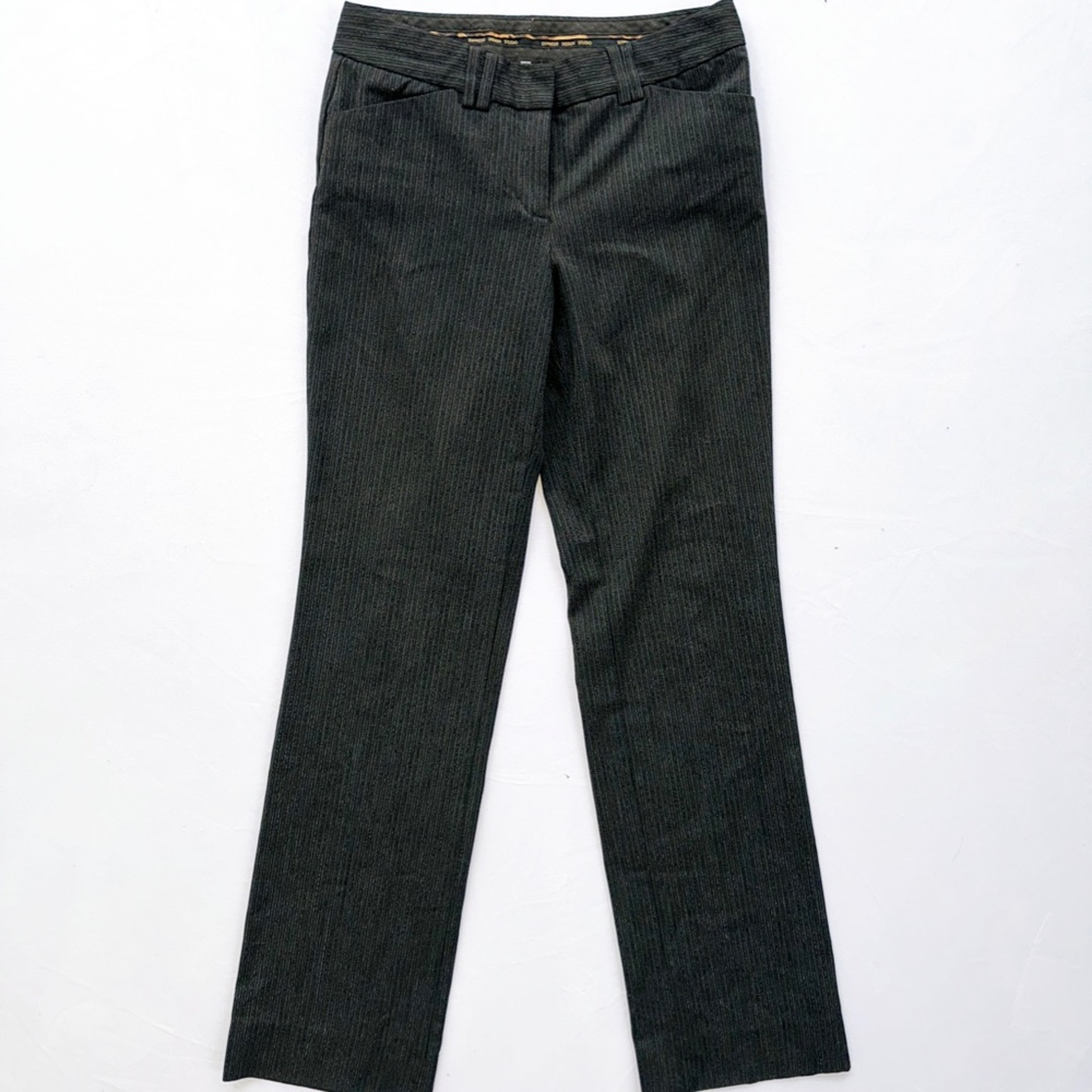 Express Design Studio Women' Size 0 Editor Dress Pants Dark Gray White Pinstripe